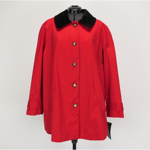 NEW! VTG Ralph Lauren Equestrian Riding Barn Coat Women's 1X Red Cotton Corduroy - Picture 2 of 15
